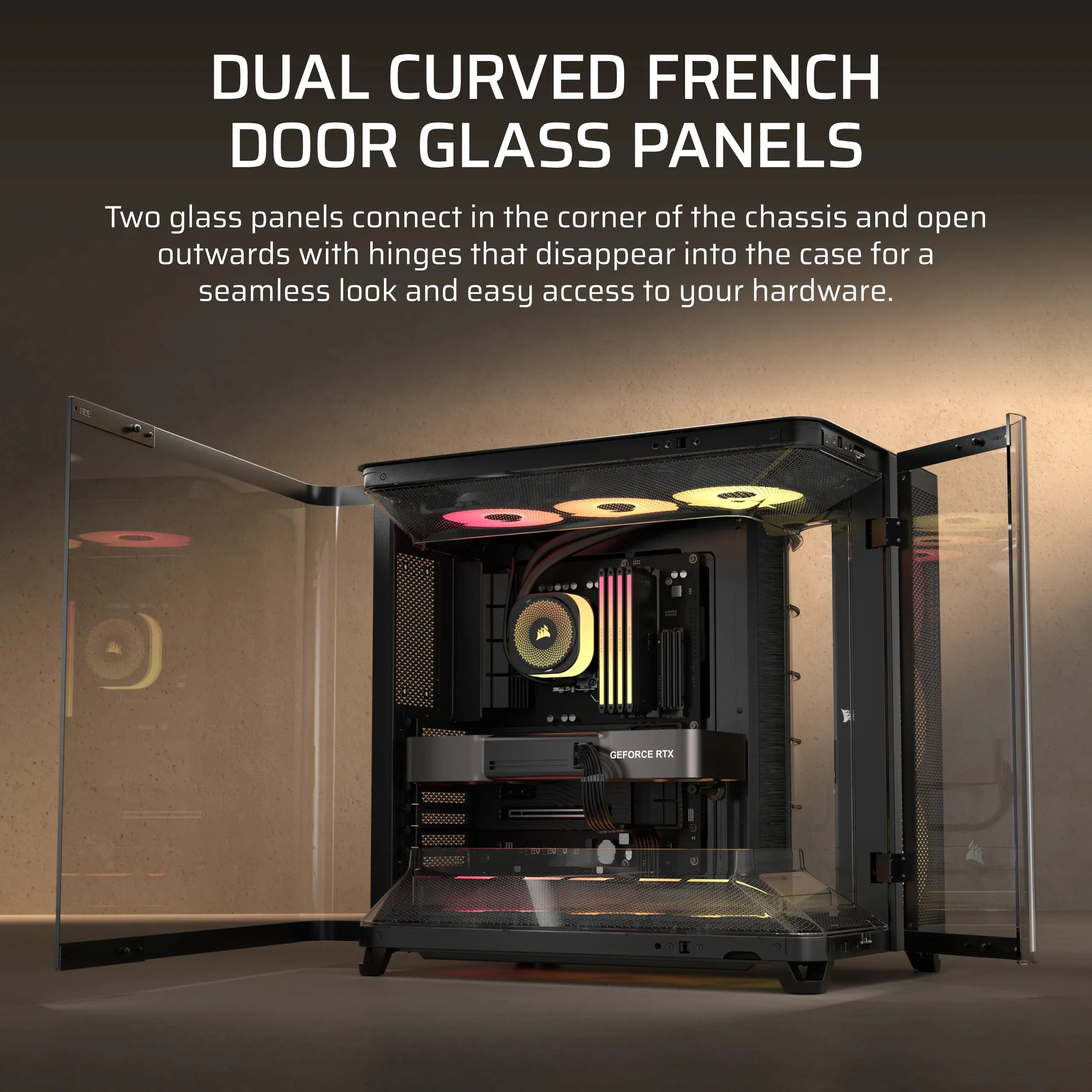 Corsair AIR 5400 RS-R ARGB Midi-Tower Case with window and RGB lighting, Black