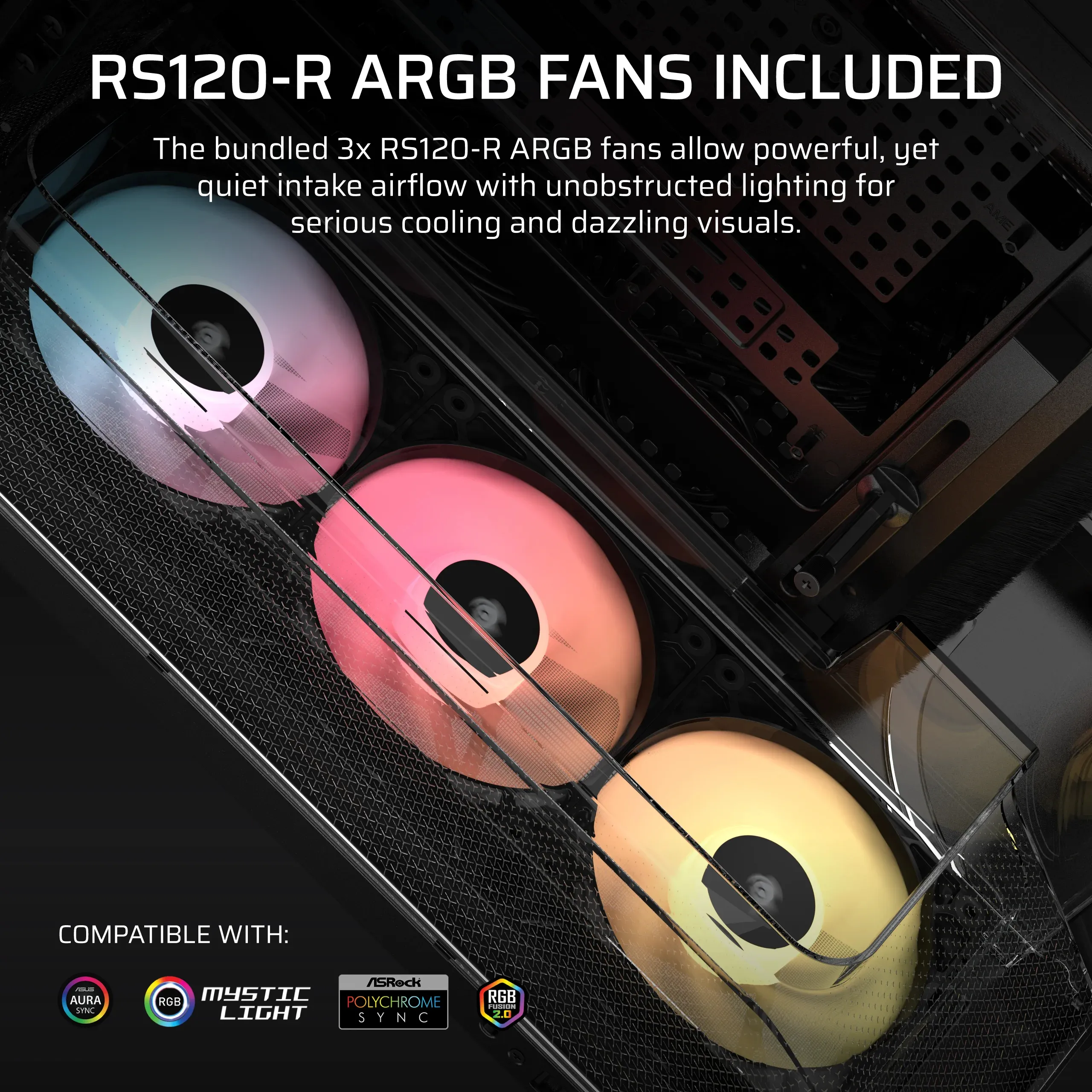 Corsair AIR 5400 RS-R ARGB Midi-Tower Case with window and RGB lighting, Black