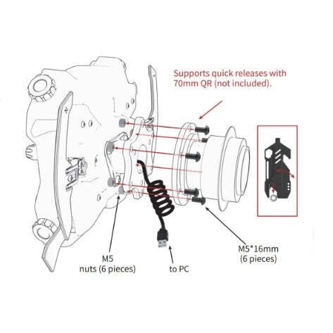 Conspit H.A.O Carbon Fibre - ohjauspy&ouml;r&auml;n hubi