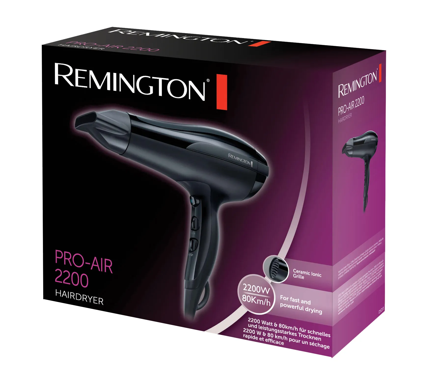 Remington Pro-Air 2200 D5210, 2200 W -hiustenkuivaaja, musta