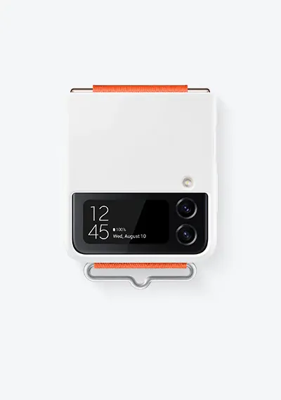 Samsung Silicone Cover With Strap, Galaxy Z Flip4 - fodral, White
