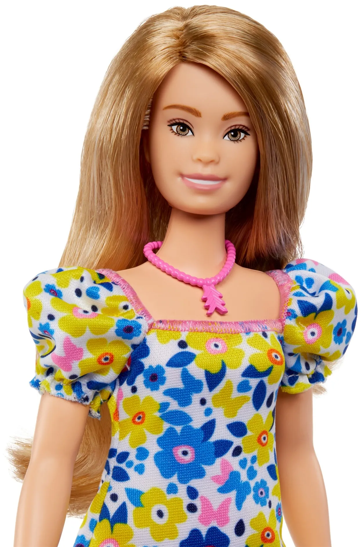 Mattel Barbie Fashionistas doll with Down Syndrome in a floral dress Mattel Barbie Fashionistas doll with Down Syndrome in a floral dress