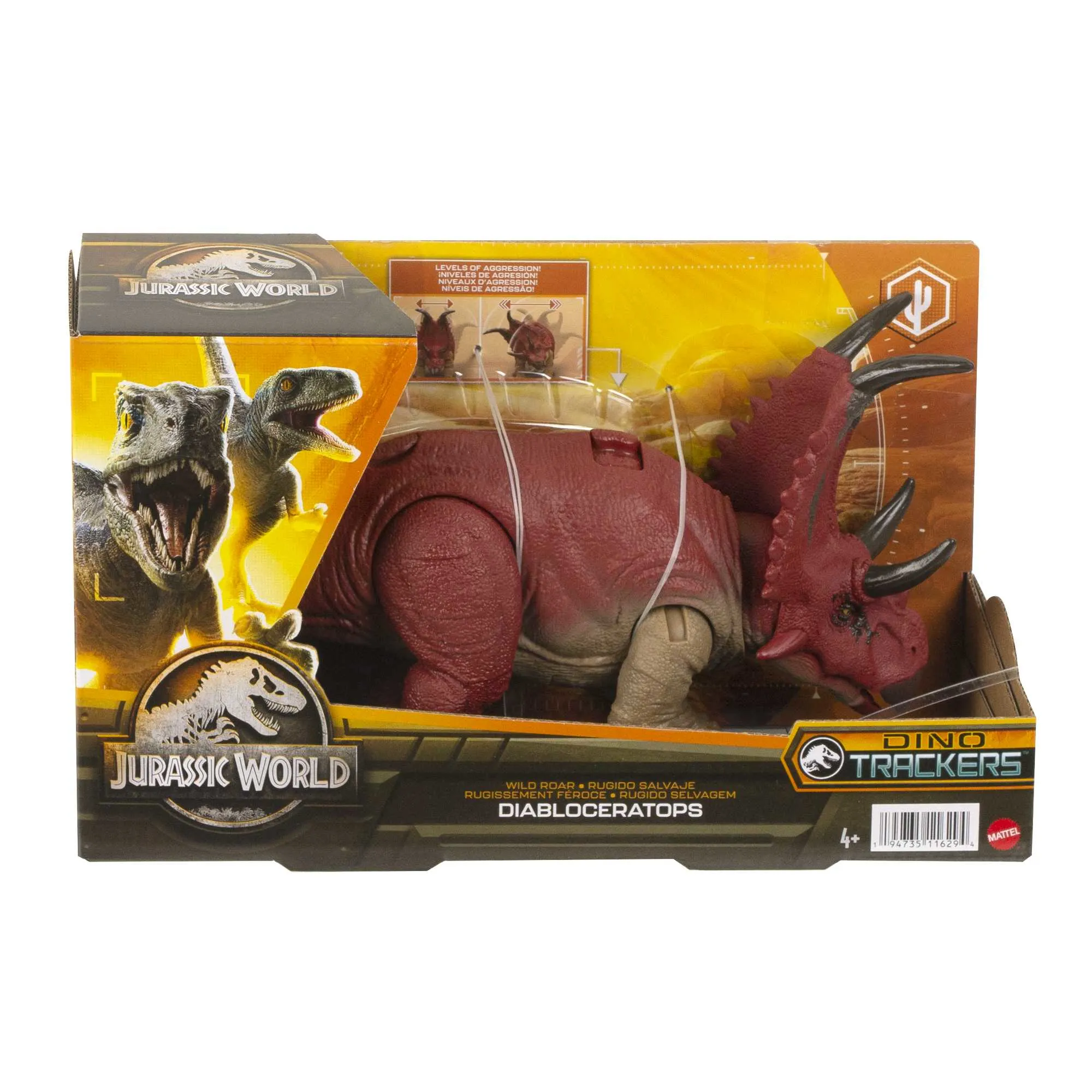 Mattel Jurassic World Wild Roar - Diabloceratops, play figure