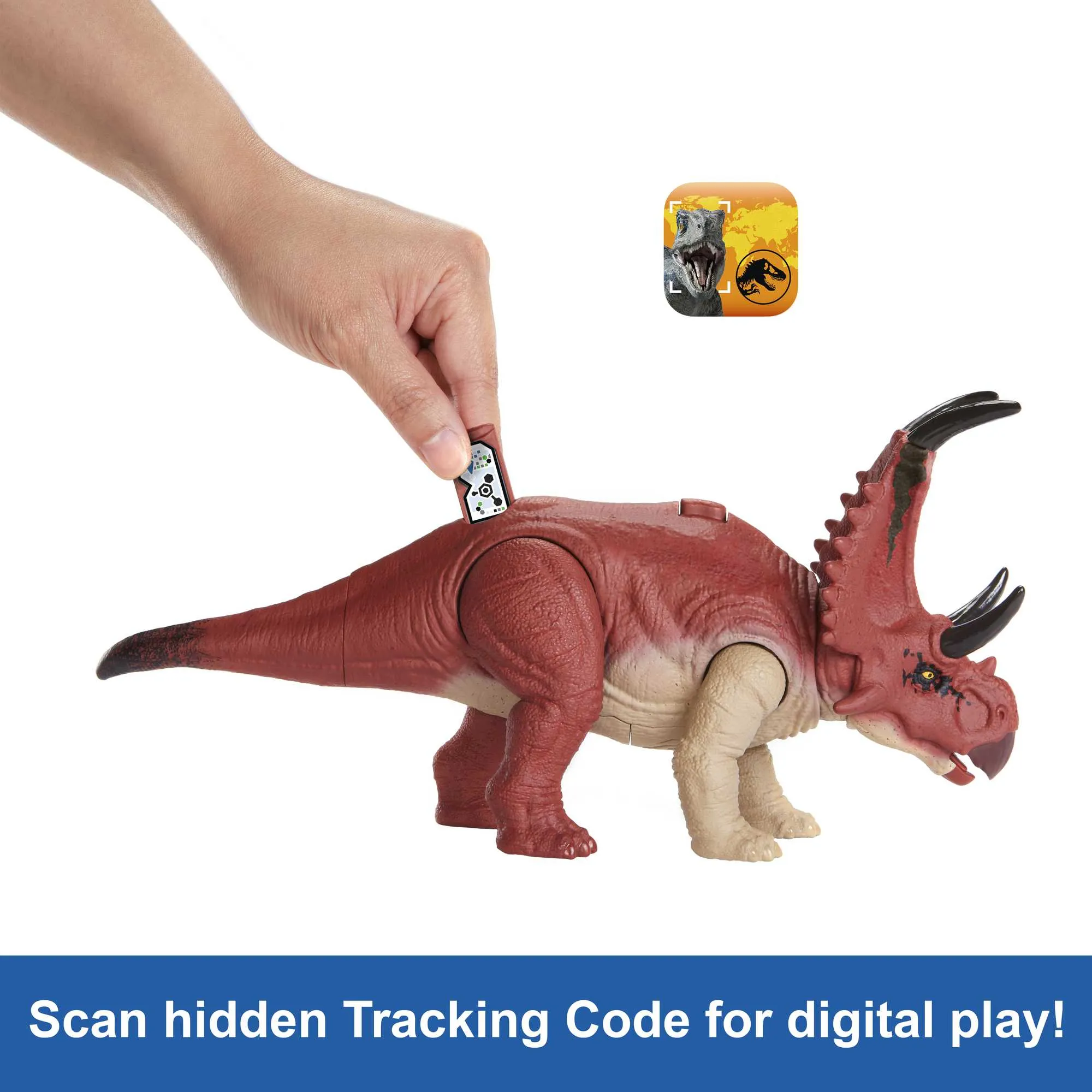 Mattel Jurassic World Wild Roar - Diabloceratops, play figure