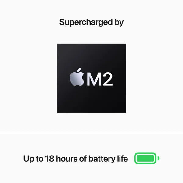CTO Apple MacBook Air 13", M2 (8C CPU / 8C GPU), 8 Gt, 512 Gt, 30 W, macOS -kannettava, Tähtiharmaa (FIN/SWE) MLXW3