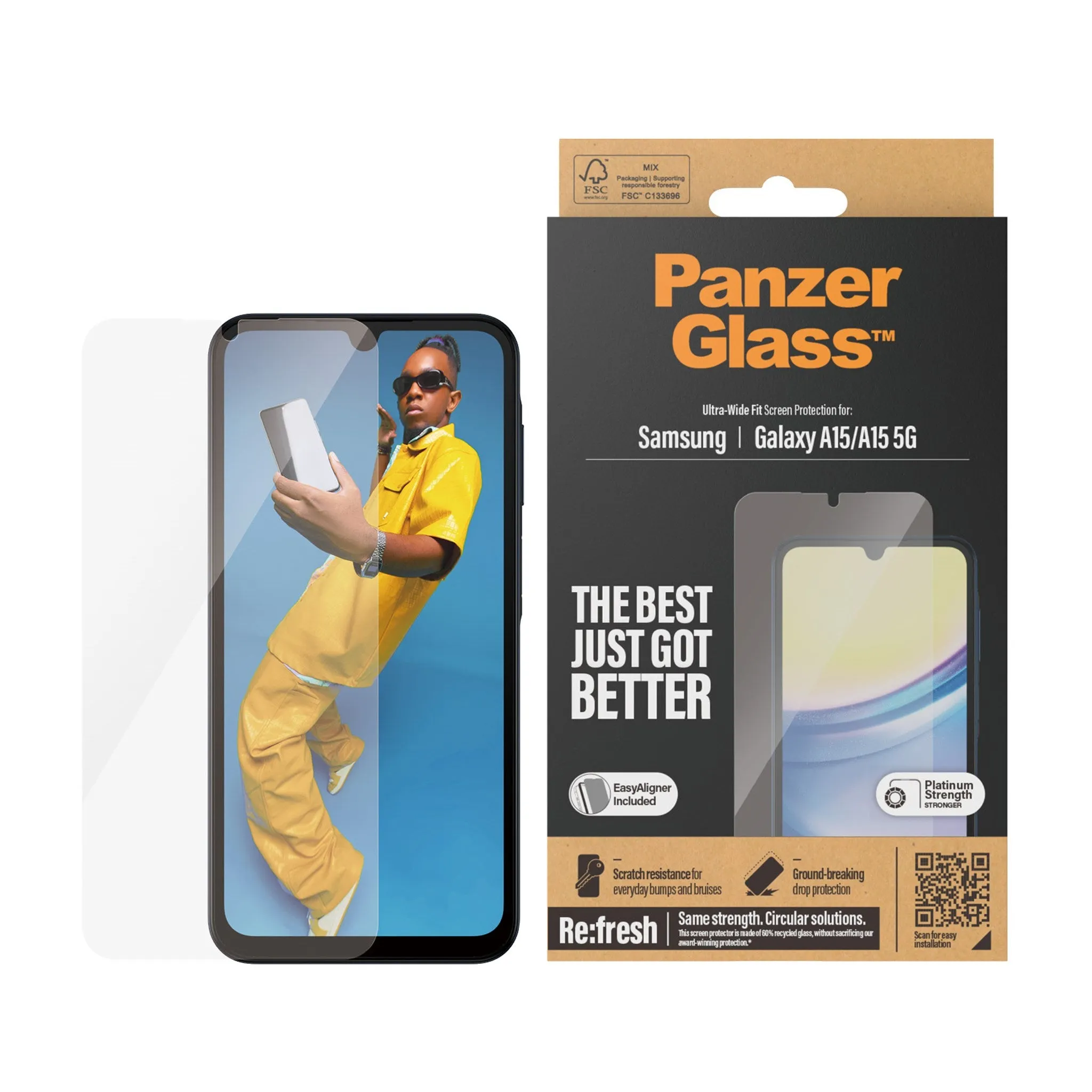 PanzerGlass Ultra-Wide Fit Galaxy A15 / A15 5G -panssarilasi