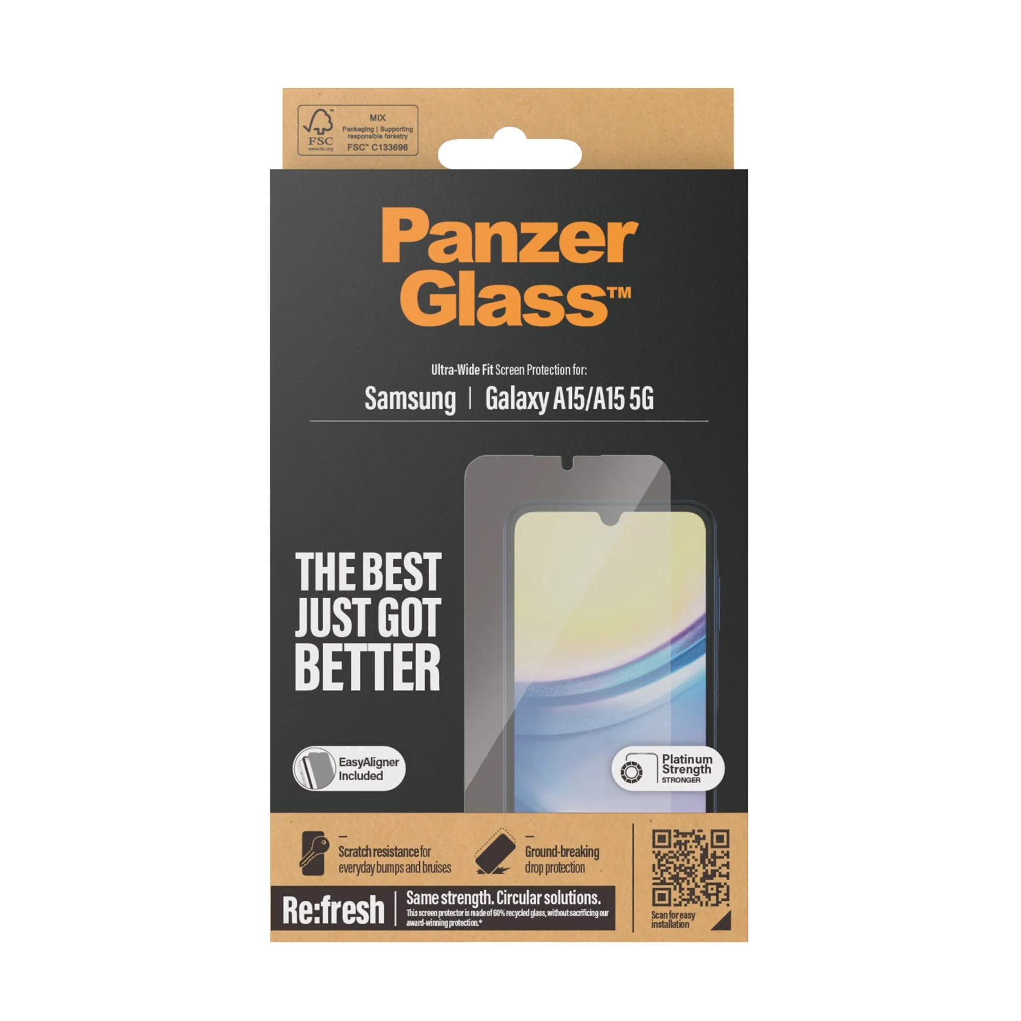 PanzerGlass Ultra-Wide Fit Galaxy A15 / A15 5G -panssarilasi