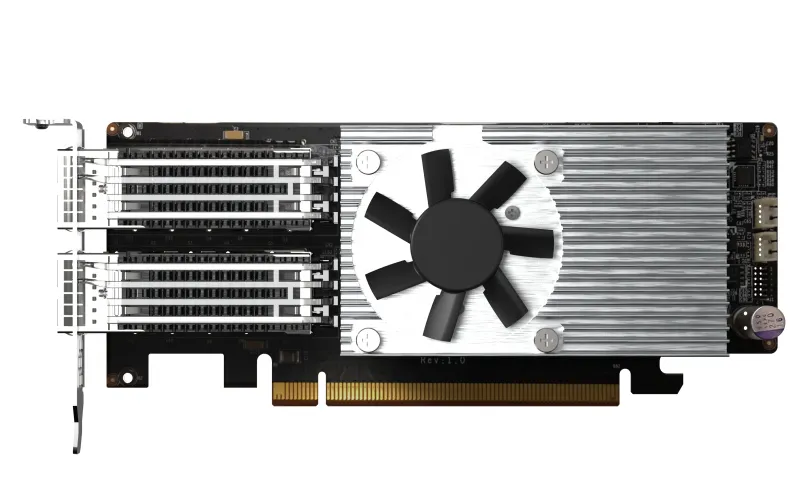QNAP Dual-port QSFP28 100GbE network expansion card low-profile form factor PCIe Gen4 x16