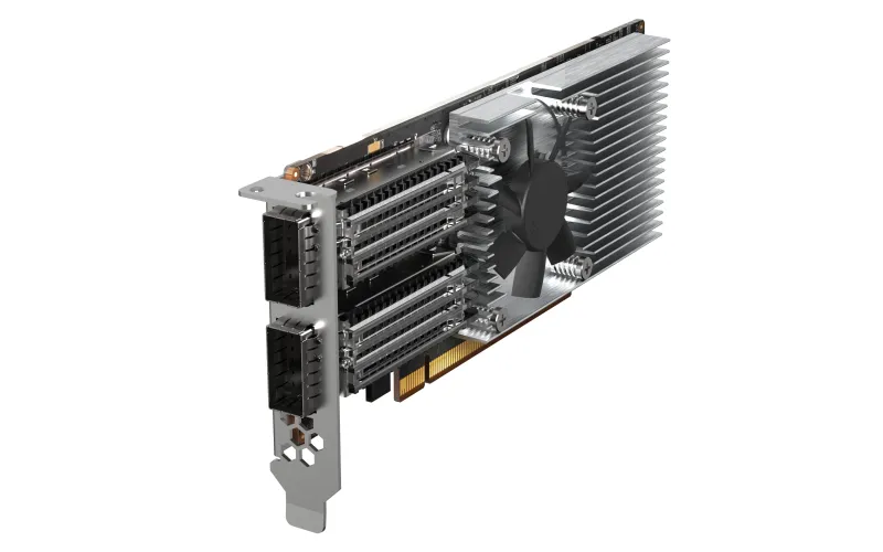 QNAP Dual-port QSFP28 100GbE network expansion card low-profile form factor PCIe Gen4 x16