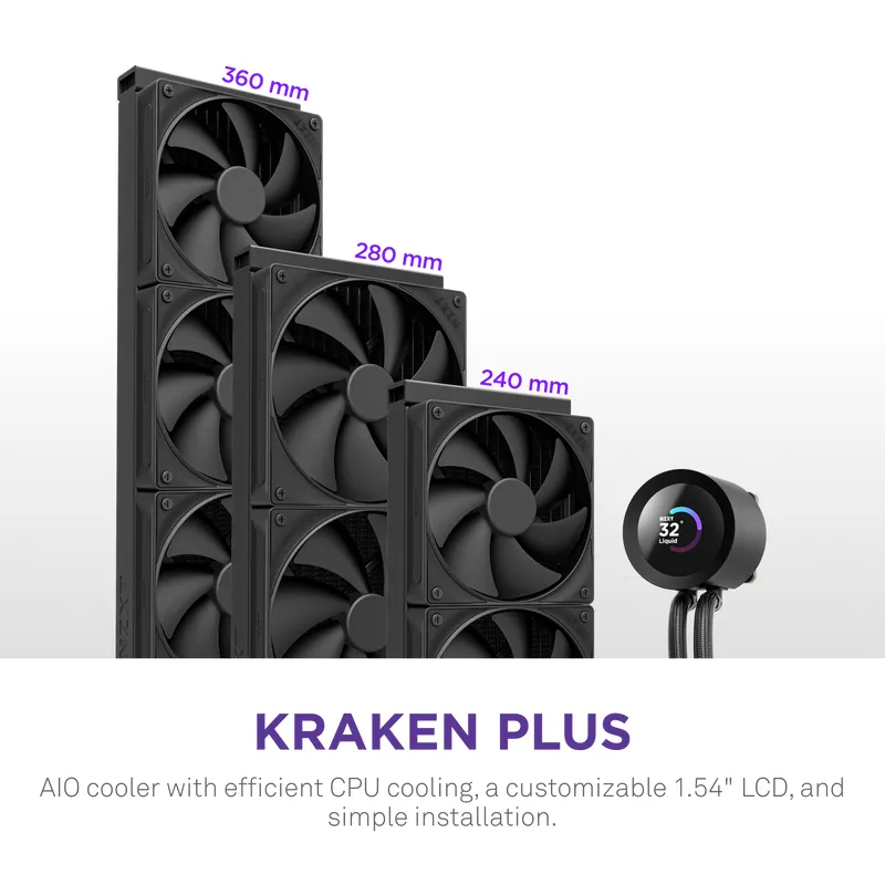 Kraken Plus 240 - liquid cooler, Black