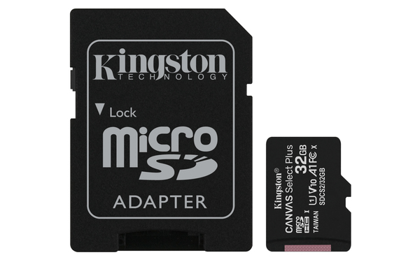 Kingston Canvas Select Plus 32 Gt MicroSDHC -muistikortti + SD-adapteri (2kpl)