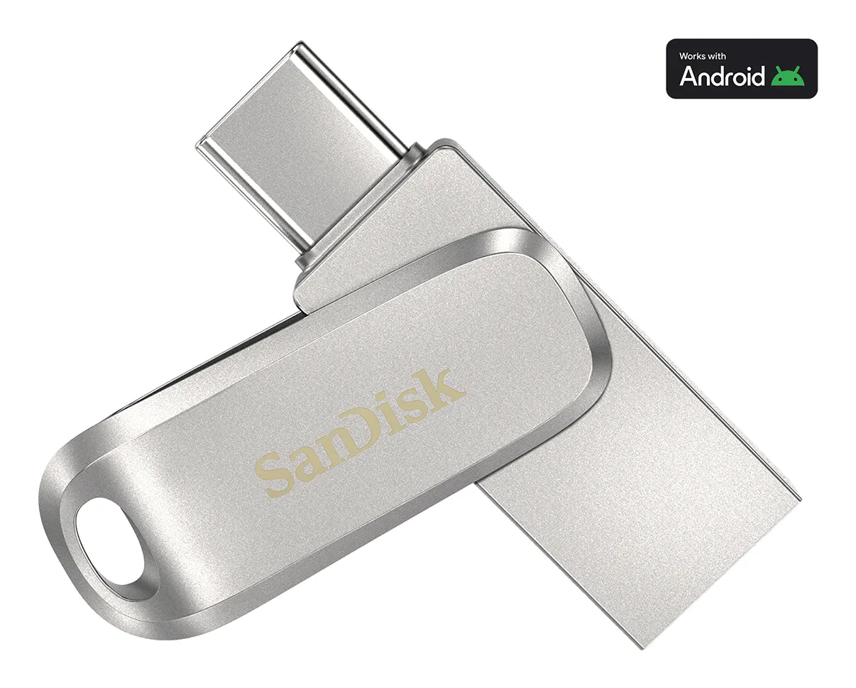 SanDisk Ultra Dual Drive Luxe USB-A/USB-C 3.2 Gen 1 2TB memory stick, Silver