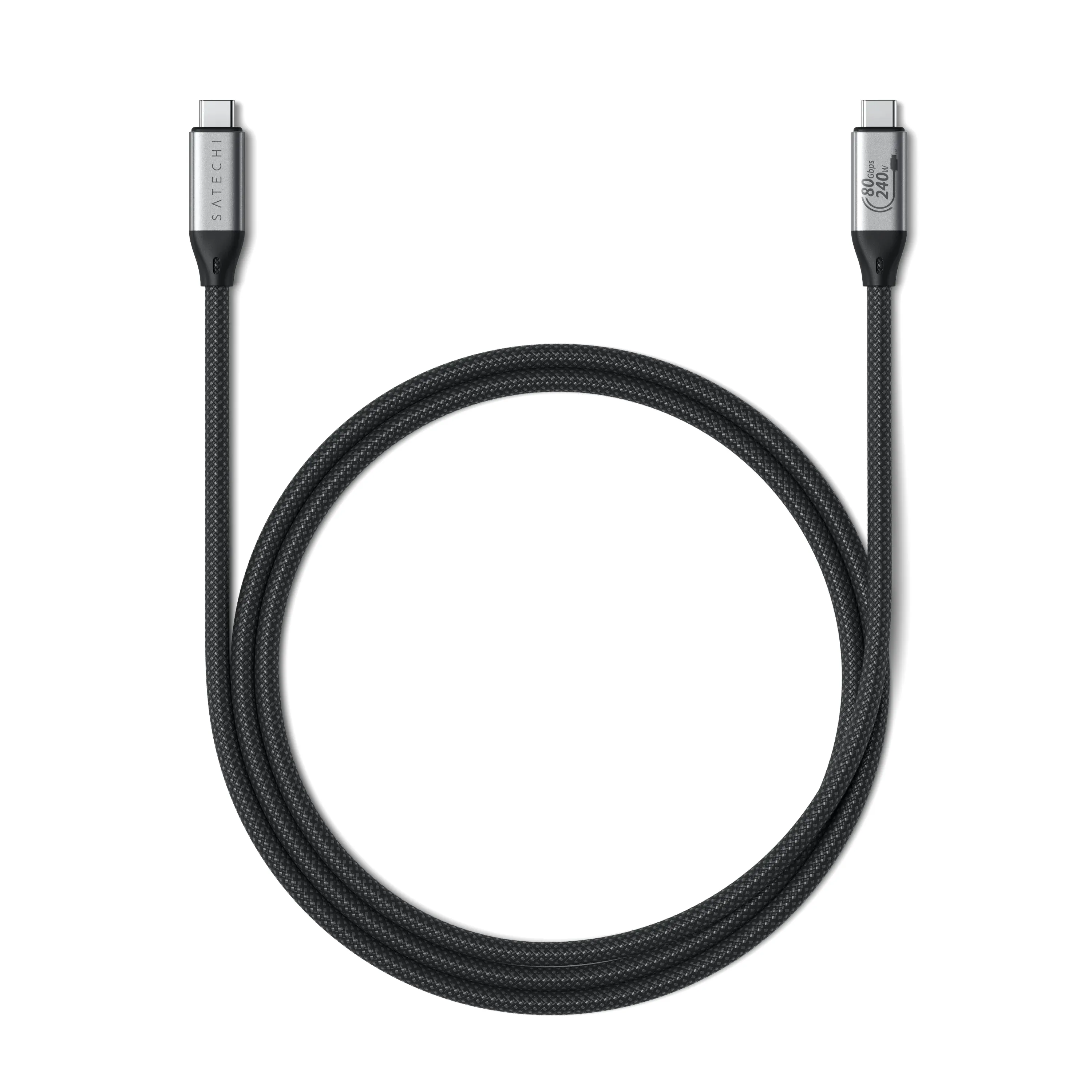 Satechi USB4 V2 Pro USB-C cable, 240W, 1.2 m, Silver, Black