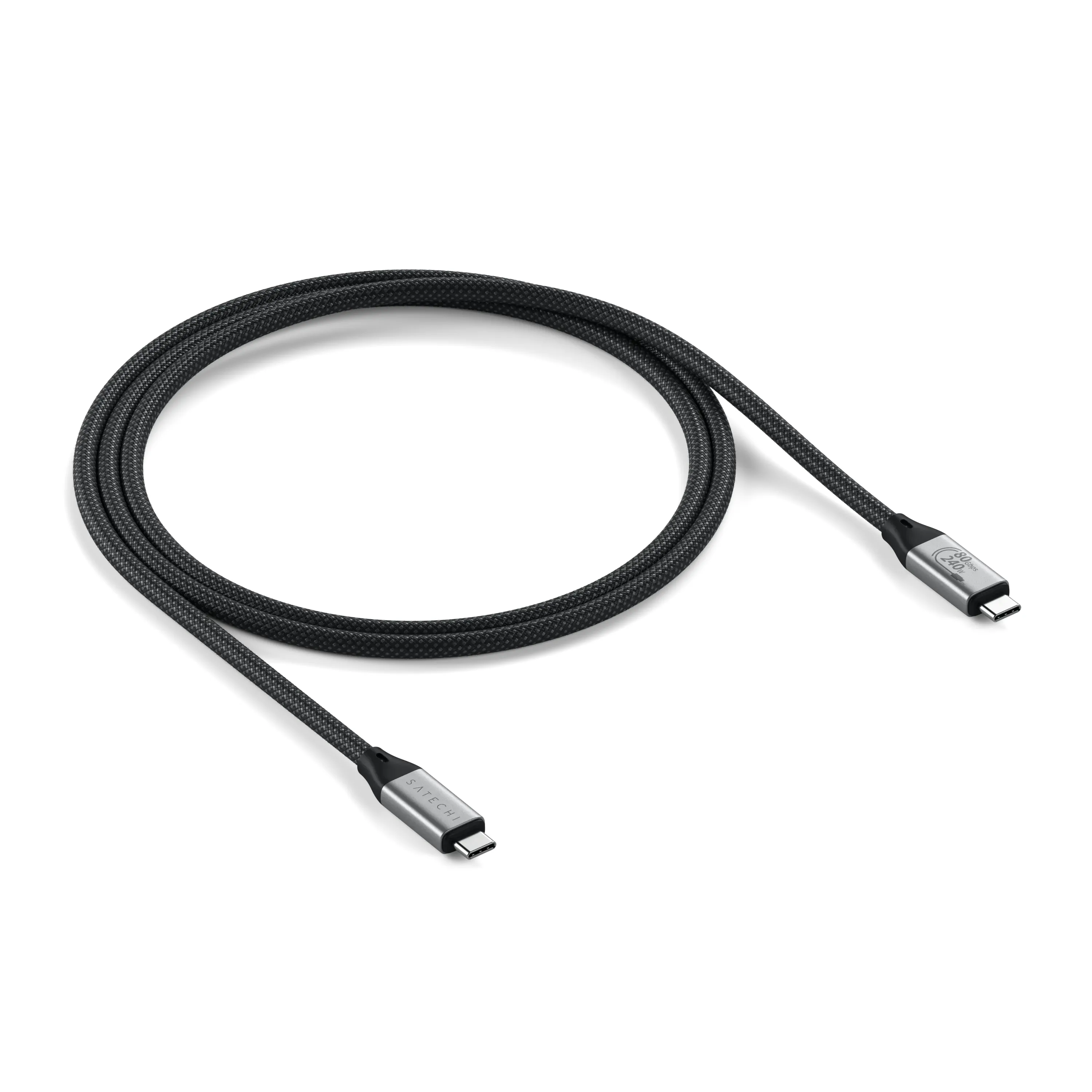 Satechi USB4 V2 Pro USB-C cable, 240W, 1.2 m, Silver, Black