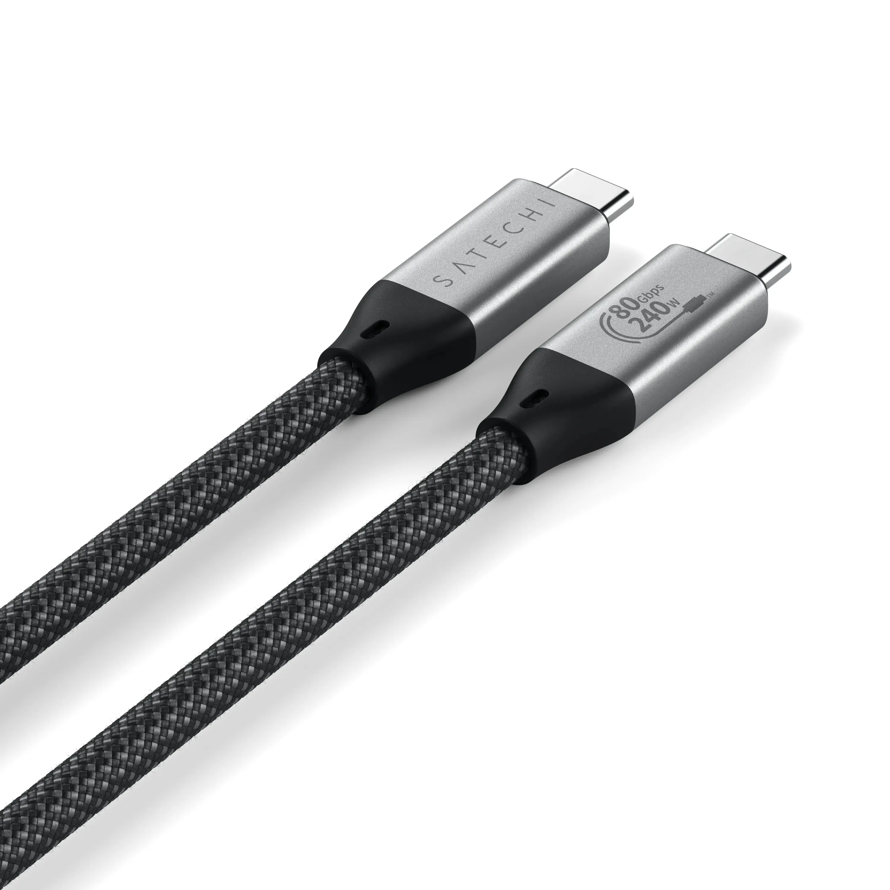 Satechi USB4 V2 Pro USB-C cable, 240W, 1.2 m, Silver, Black