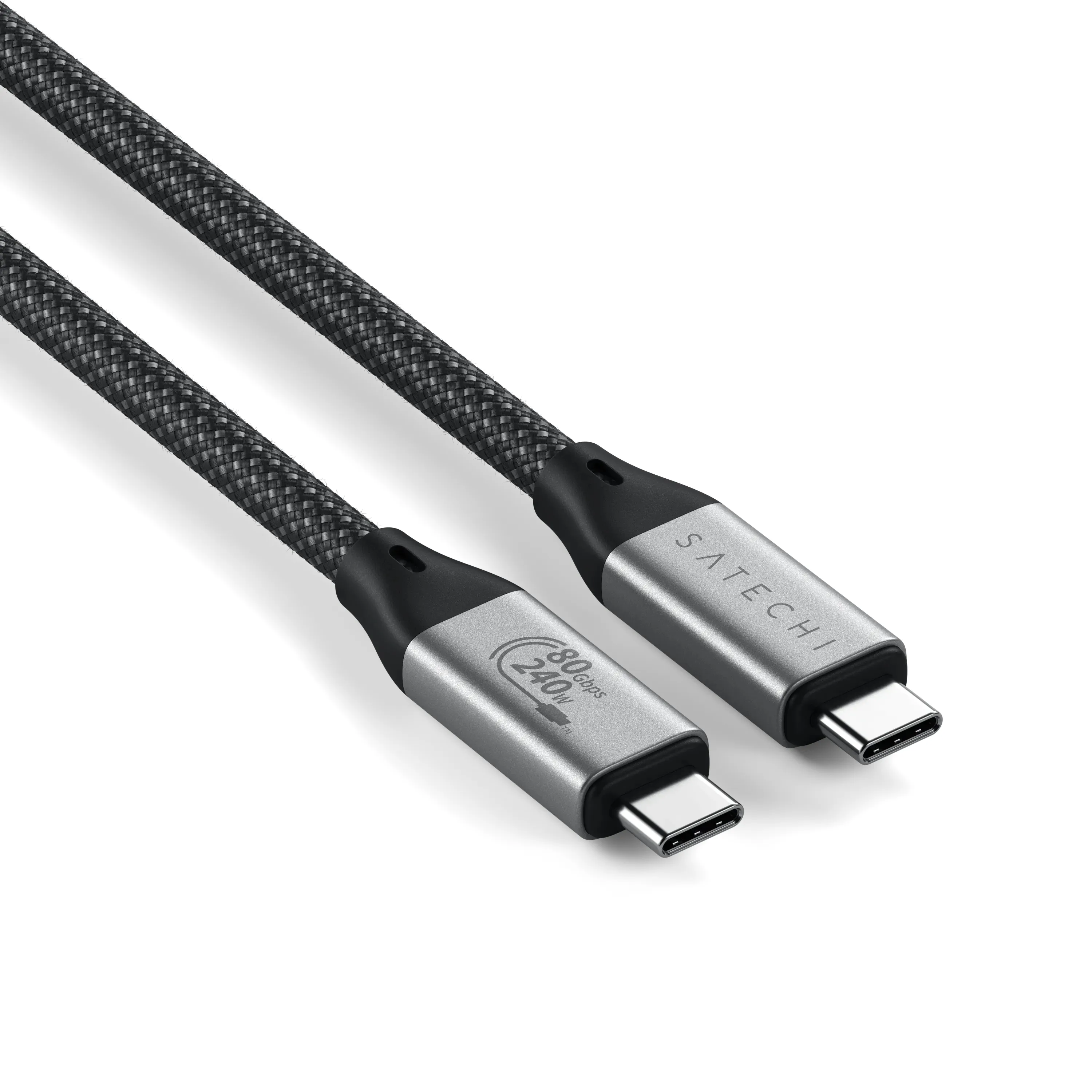 Satechi USB4 V2 Pro USB-C cable, 240W, 1.2 m, Silver, Black
