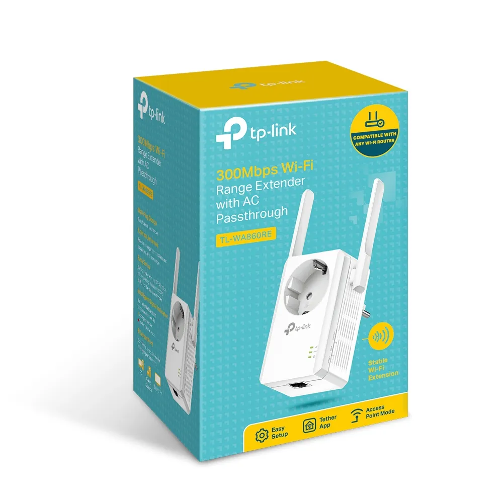 TP-LINK TL-WA860RE - Wi-Fi-alueen laajennin - 100Mb LAN - 802.11b/g/n - 2.4 GHz