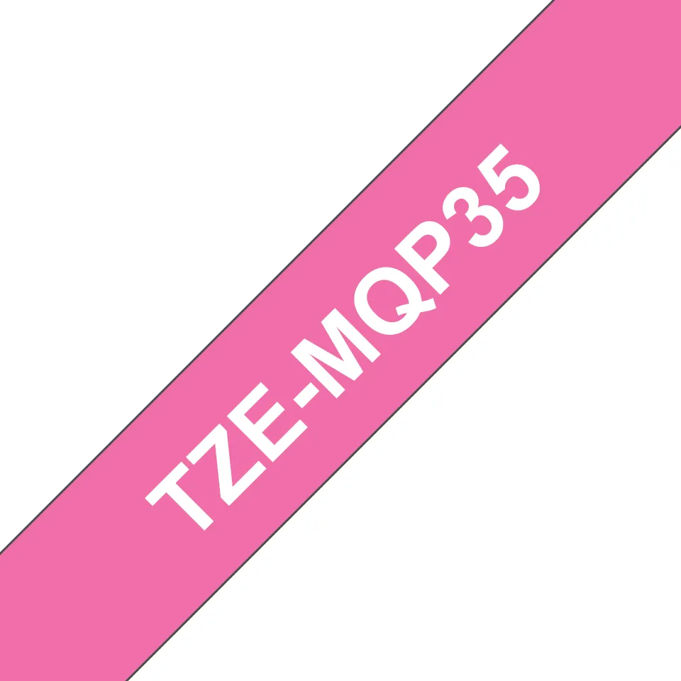BROTHER TZEMQP35 12 WHITE ON PINK MATT