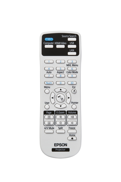 Epson EB-108 - LCD, 3700 ANSI, 28dB (eco), 1,48-1,77:1, 2,8kg, 2xVGA, 2xHDMI, LAN, TCO-Certified