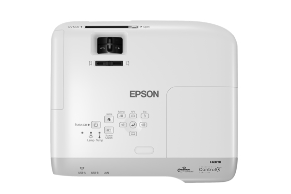 Epson EB-108 - LCD, 3700 ANSI, 28dB (eco), 1,48-1,77:1, 2,8kg, 2xVGA, 2xHDMI, LAN, TCO-Certified