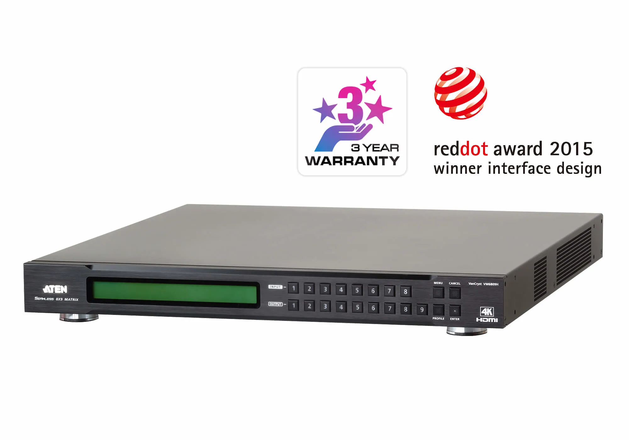 ATEN 8x9 4K HDMI Matrix Switch with Scaler