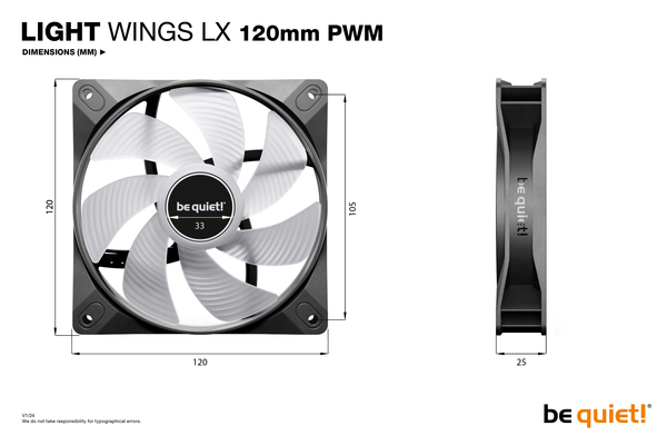 be quiet! Light Wings LX 120mm PWM - case fan, black