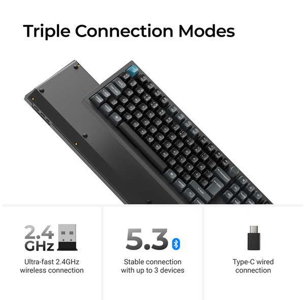 Keychron Q6 Ultra 8K -langaton mekaaninen pelin&auml;pp&auml;imist&ouml;, Silk POM Brown, musta