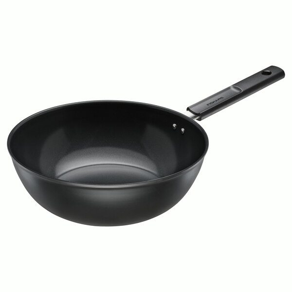Fiskars Hard Face Wokpanna 28 cm 4,5 L svart