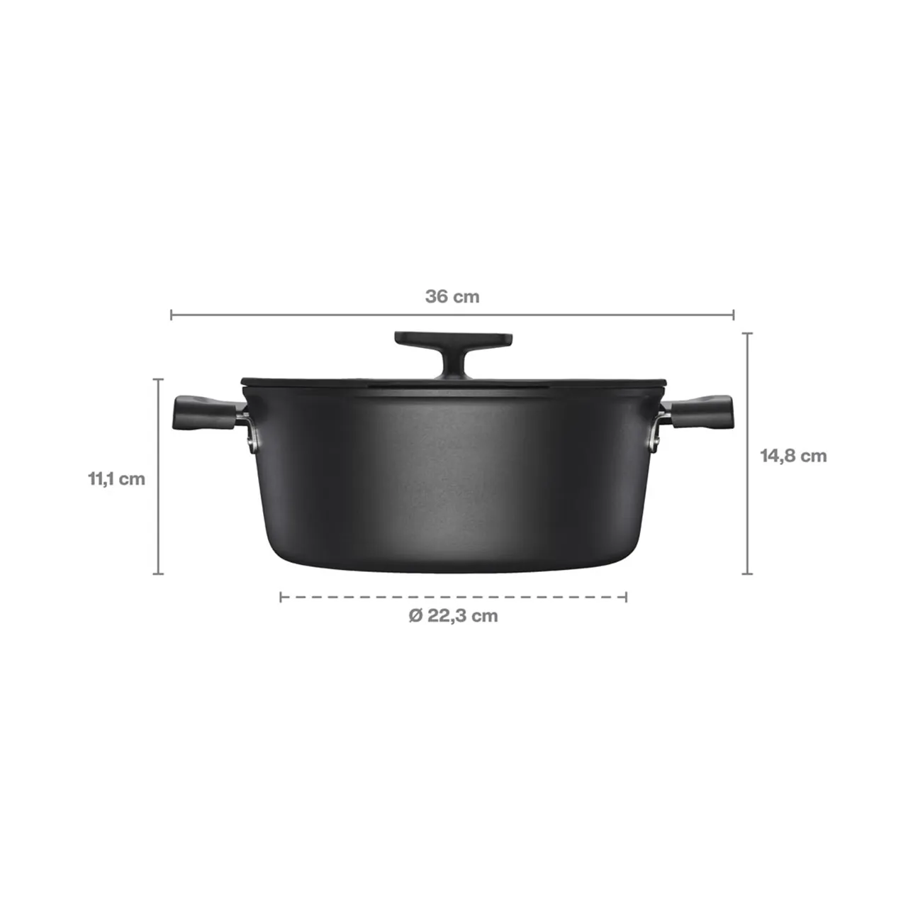 Fiskars Hard Face - pot with lid, 5 L, ceramic