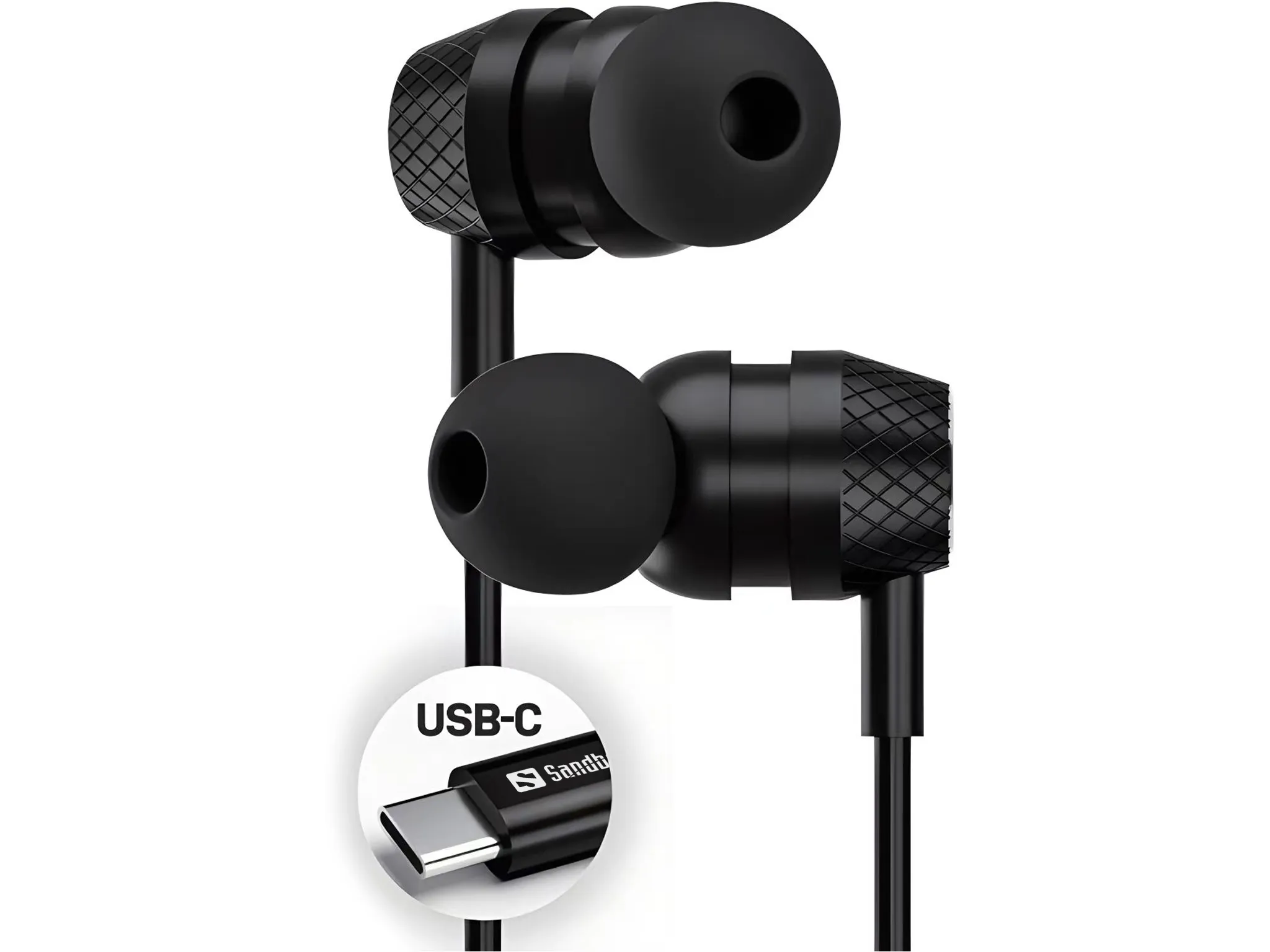 Sandberg USB-C/A In-Earset Headset with USB-A Adapter, Black