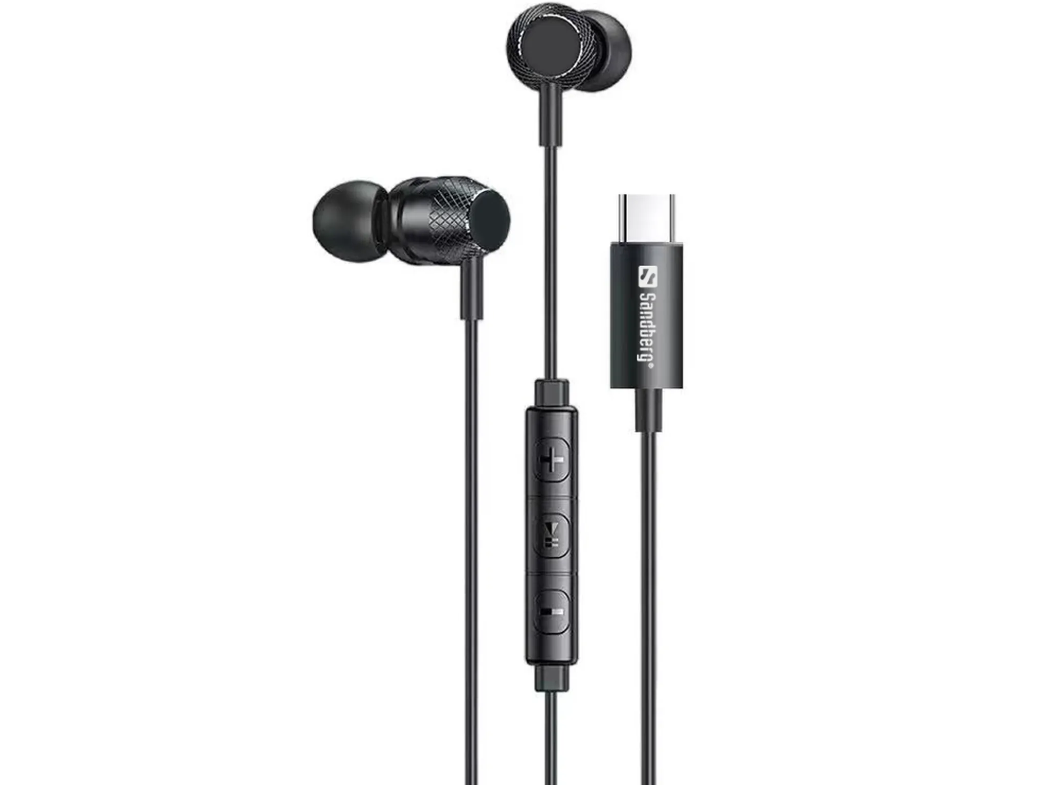 Sandberg USB-C/A In-Earset Headset with USB-A Adapter, Black