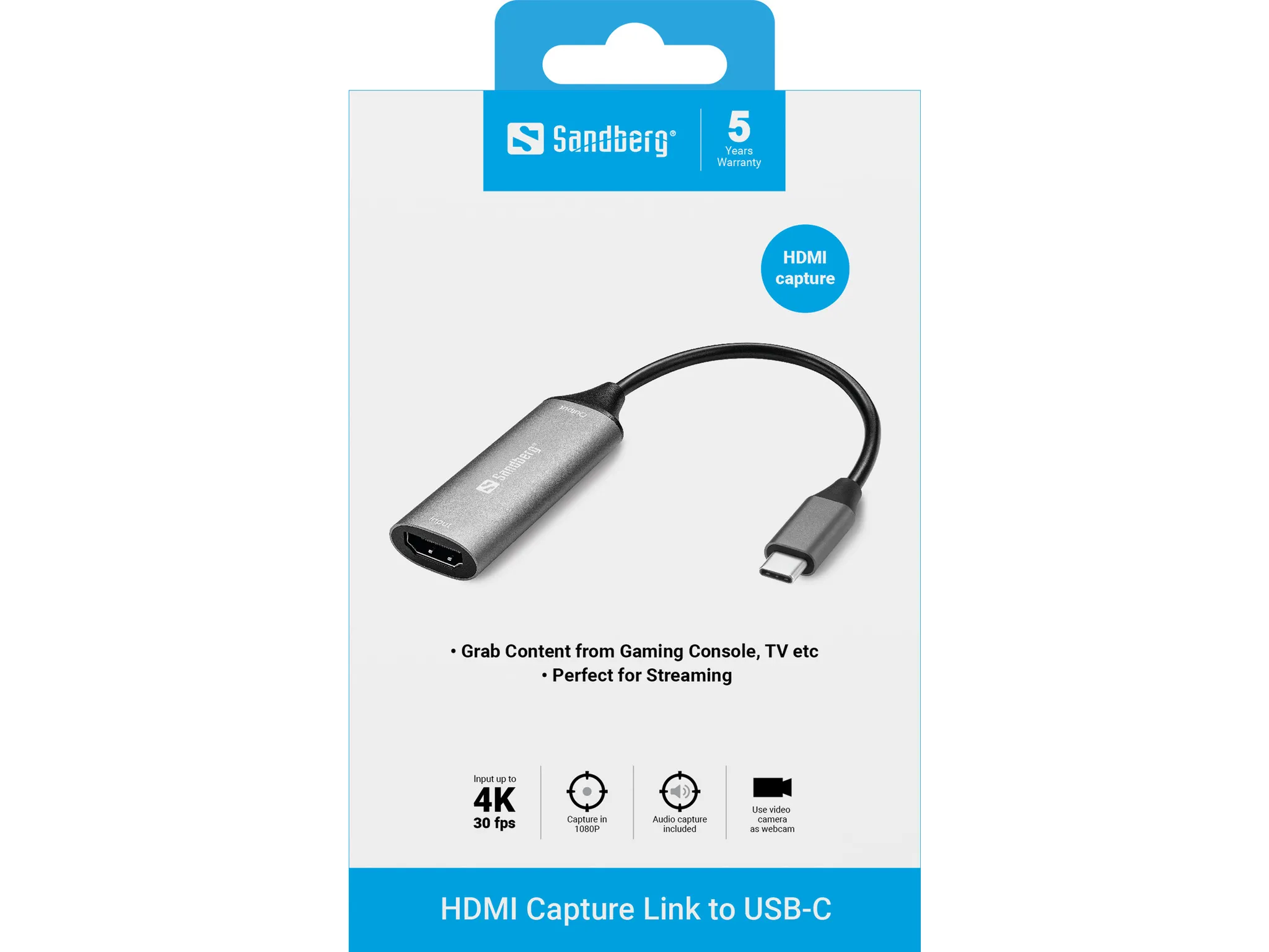 Sandberg HDMI Capture Link to USB-C