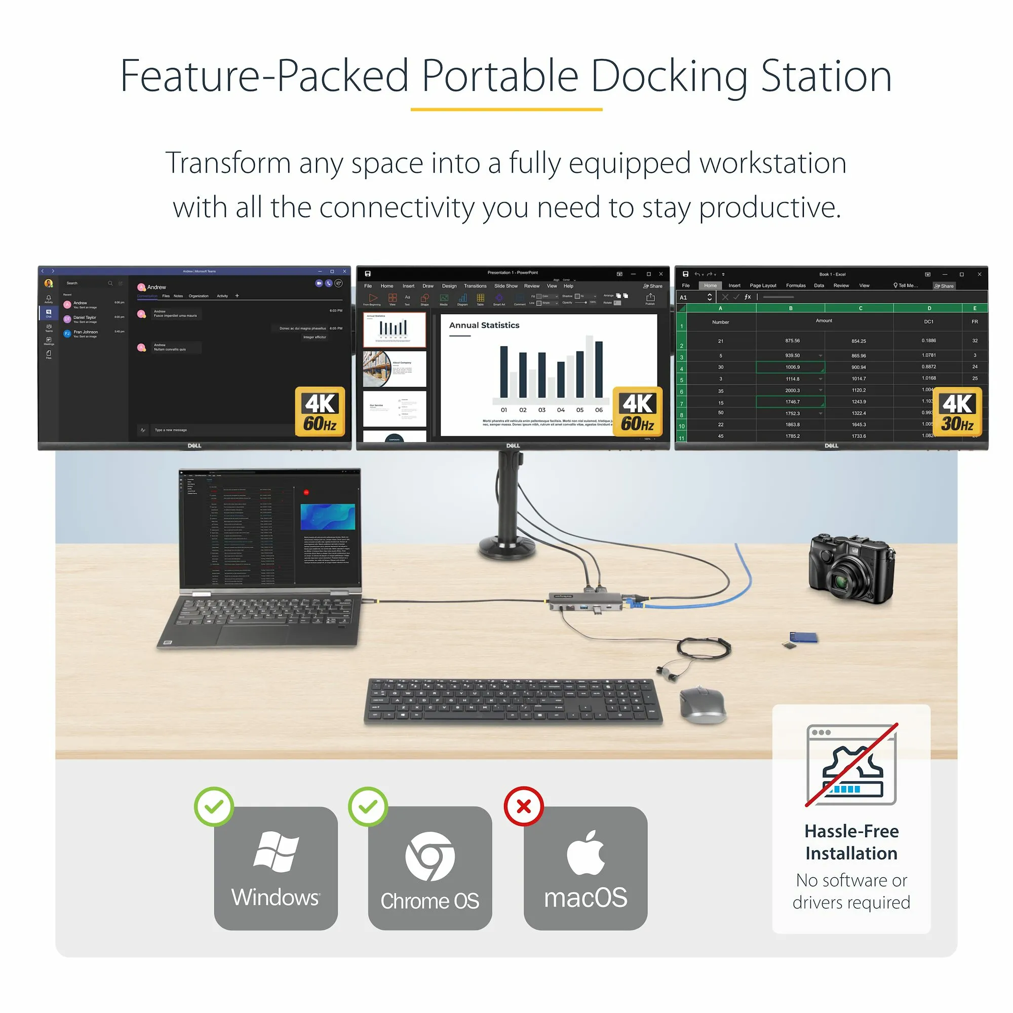 Startech USB-C Triple-Monitor Multiport -sovitin