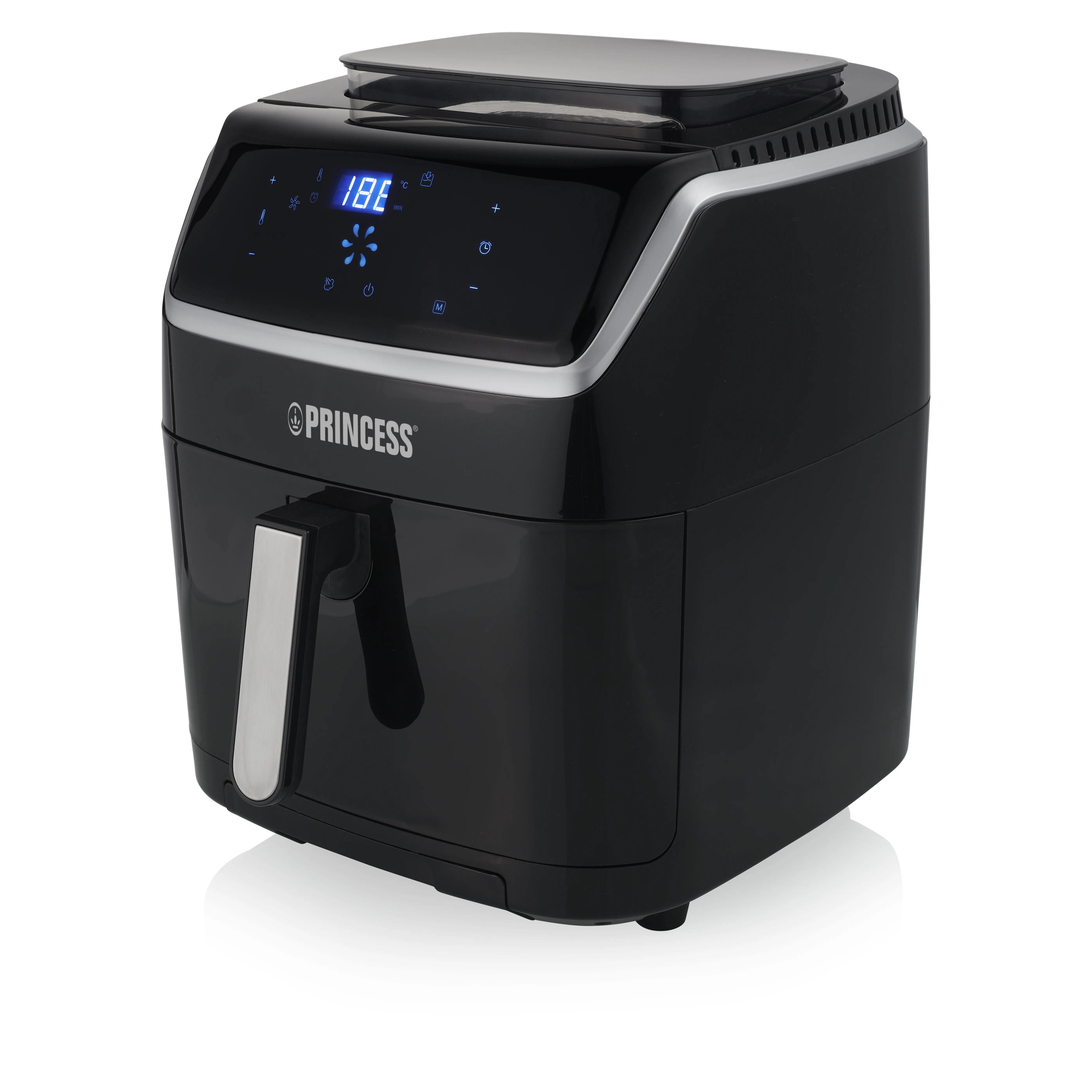 Princess Aerofryer with steam- airfryer, black, 6.5l