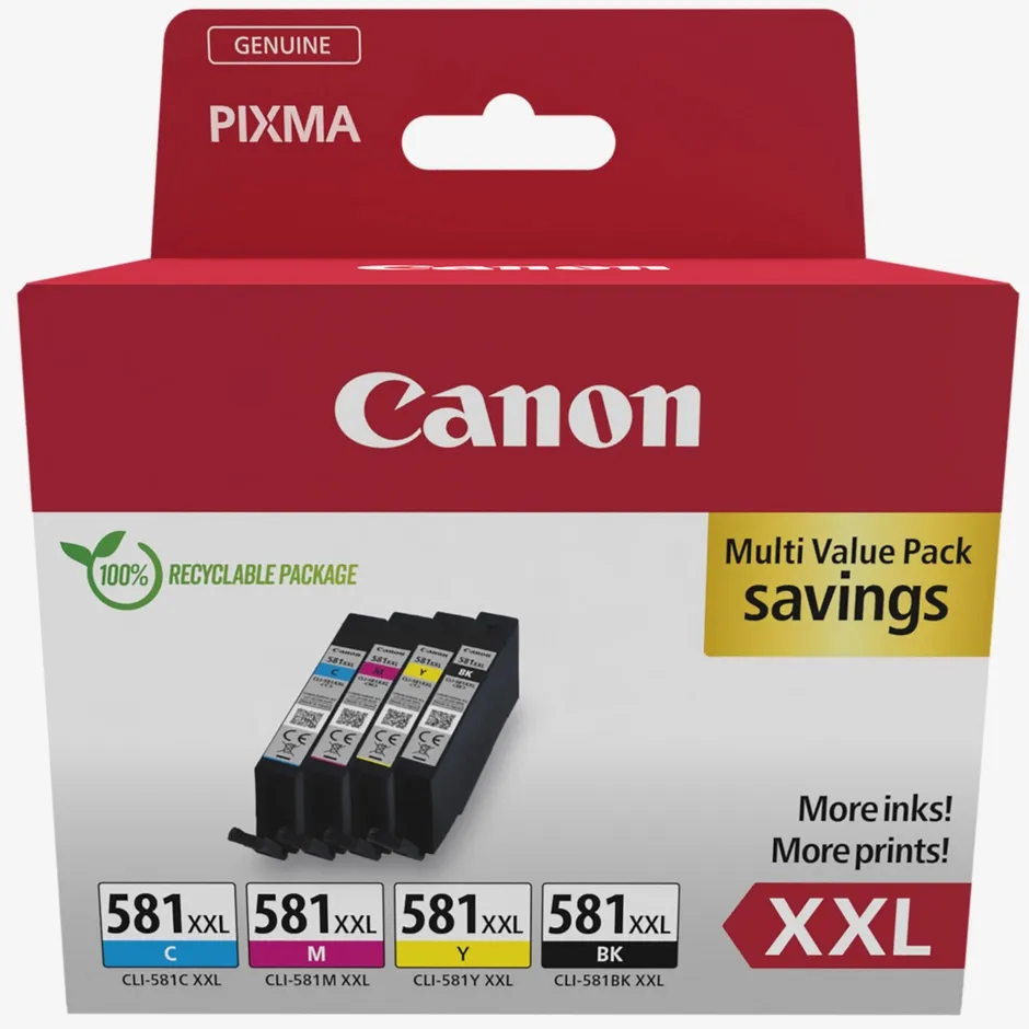 Ink/CLI-581XXL Cartridge CMYK BLIST+SEC