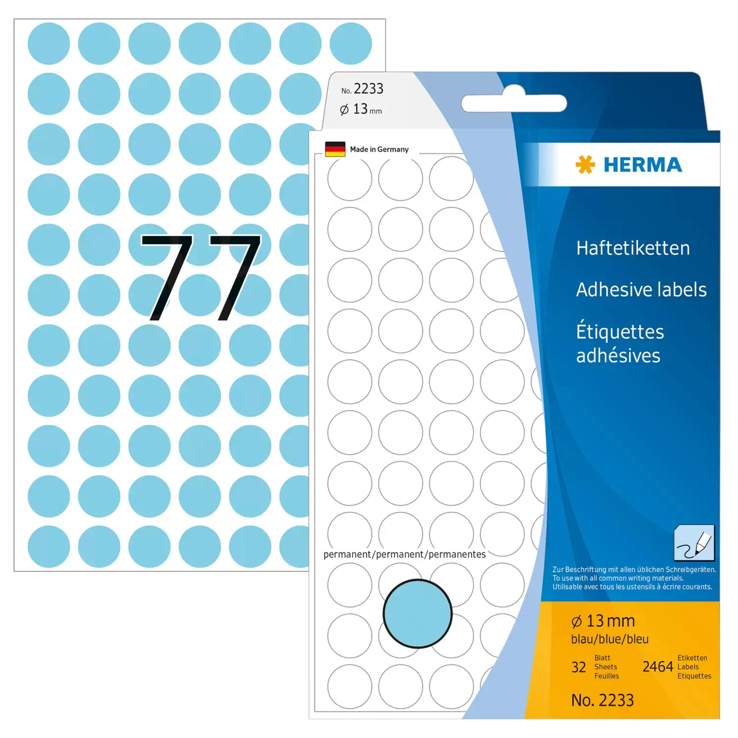 Herma label manual &oslash;13 blue(2464)