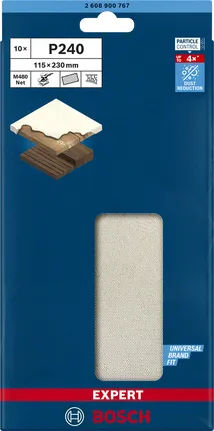 BOSCH Mesh structure sanding sheet M480 115x230 K24 10x - 2608900767 EXPERT RANGE