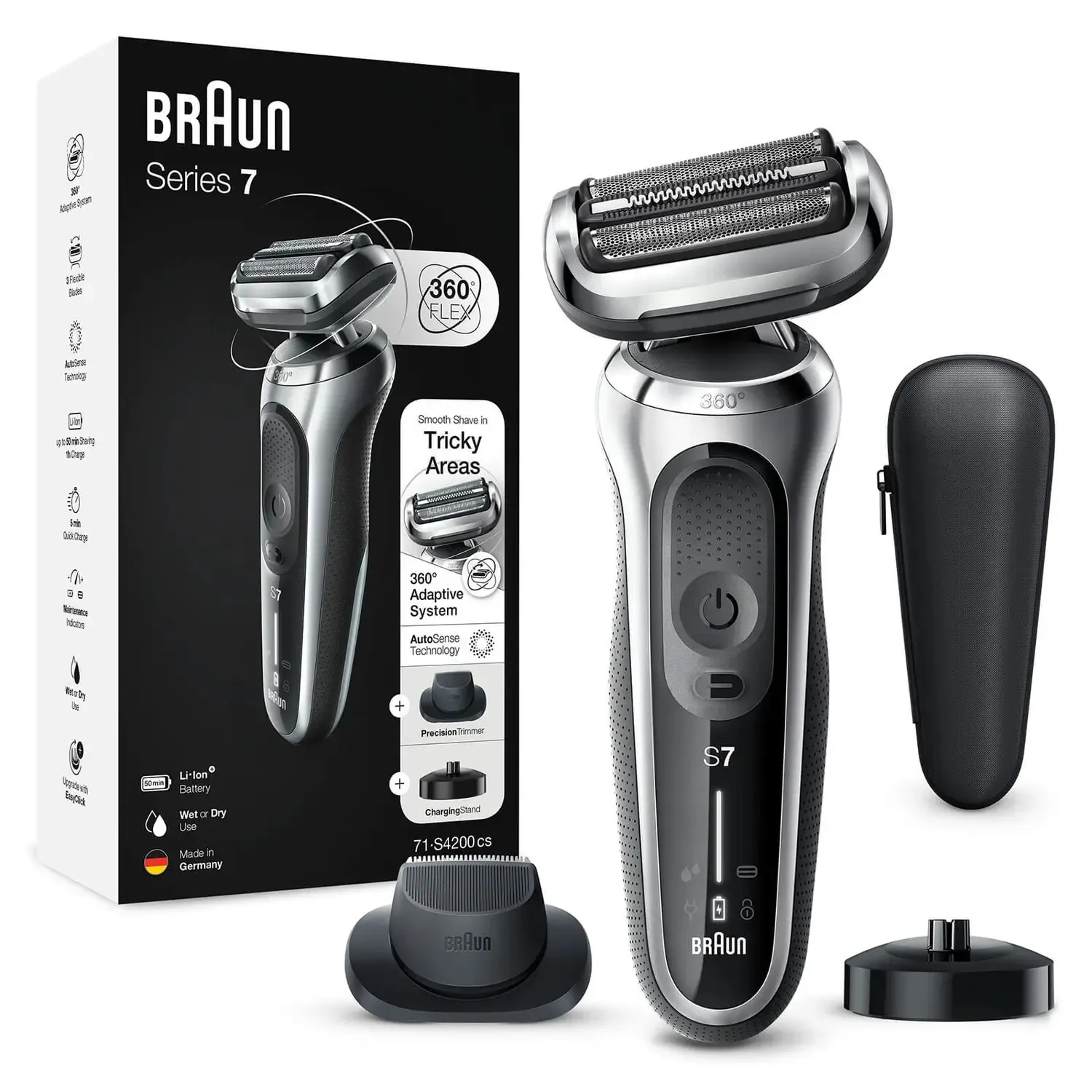Braun Series 7 71-S4200cs - foil shaver trimmer, Black