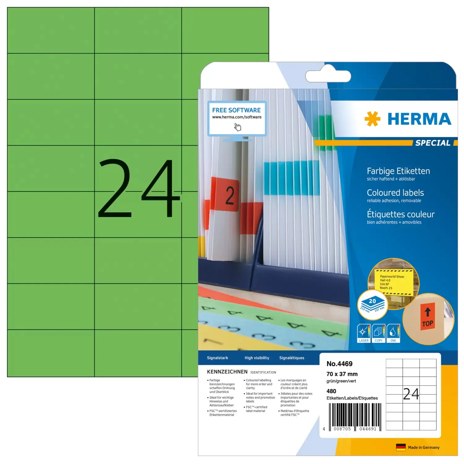 Herma label Special 70x37 green (480)