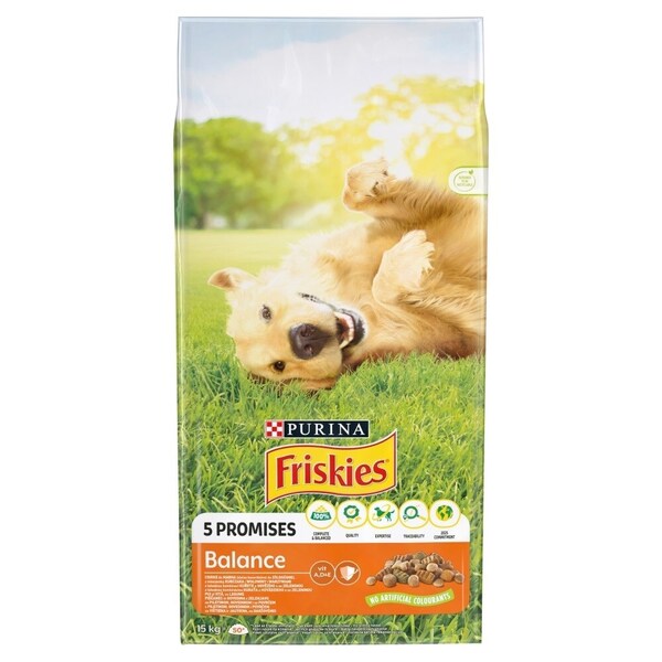 Purina Friskies Balance Chicken with Beef and Vegetables, Dry food for dogs, Adult, Weight Control, 15kg