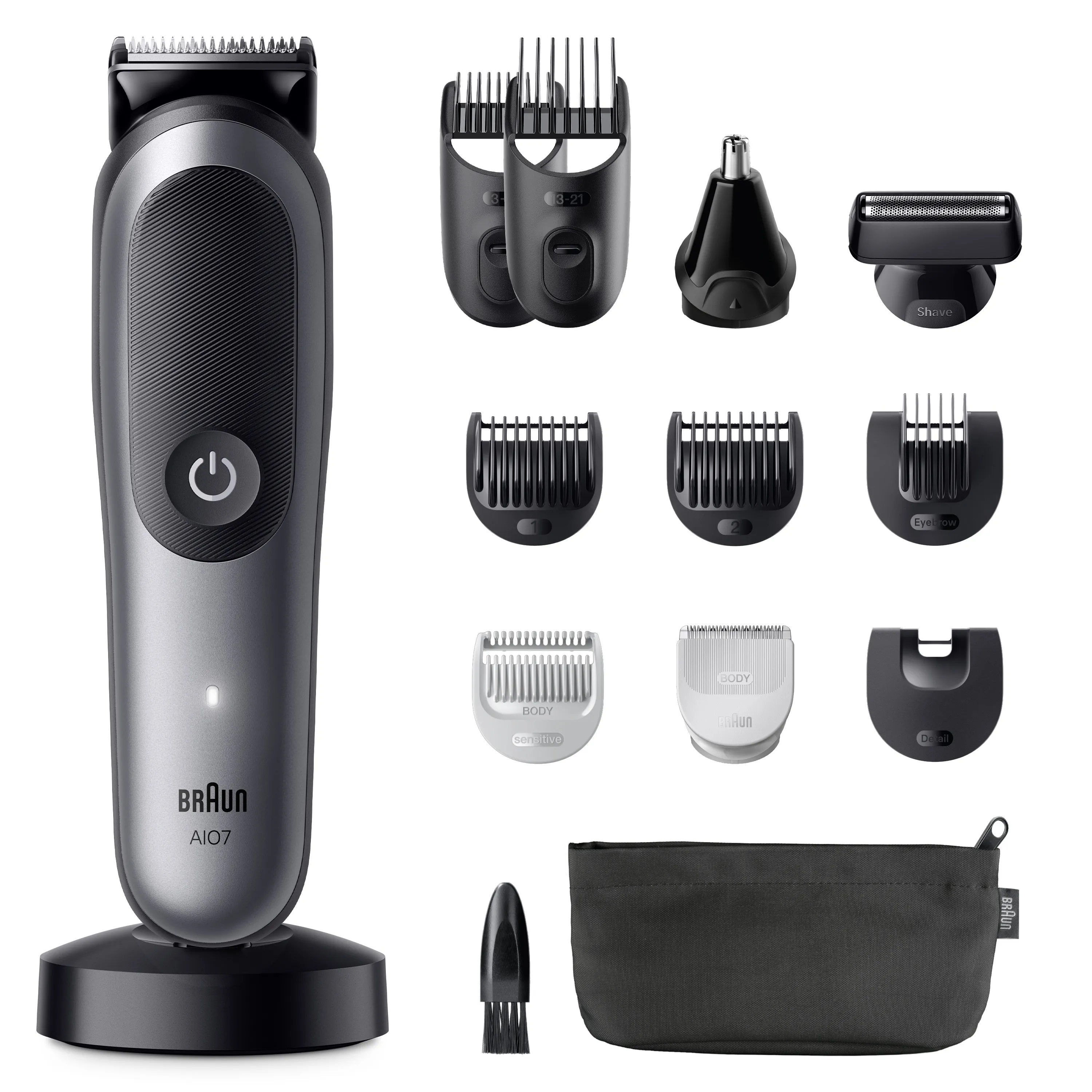 Braun All-in-One Series 7 AIO7560 m&auml;rk&auml;- ja kuiva-ajoon -parranajosetti, harmaa