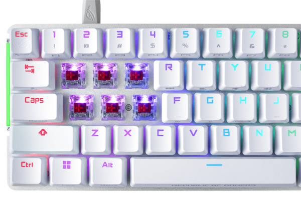 ASUS ROG Falchion Ace 65% mekaniskt speltangentbord, NX Red, vit