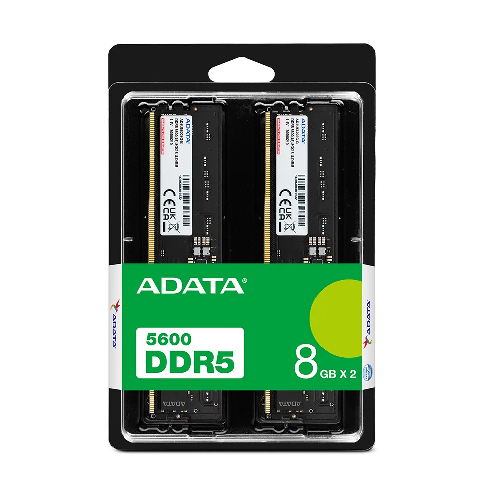 ADATA DDR5 - 16GB - 5600 - CL - 46 (2x 8 GB) dual kit, RAM (black, AD5U56008G-DT, Premier Tray)