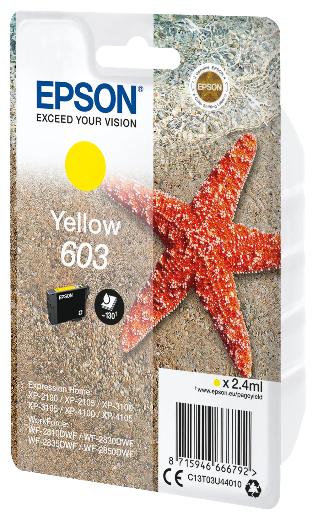 Epson 603-mustekasetti, 2.4 ml, keltainen