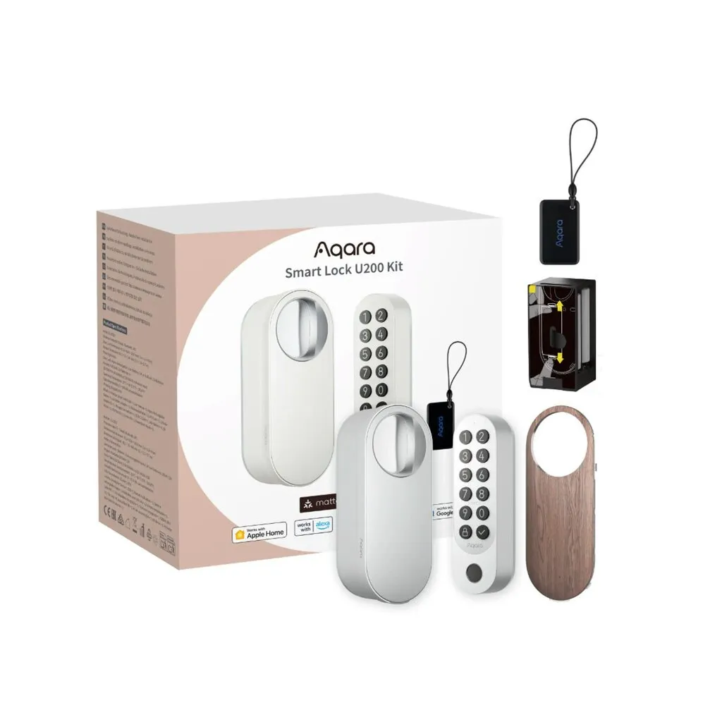 Aqara Smart Lock U200 Kit, vit (HomeKit, Matter, Thread)
