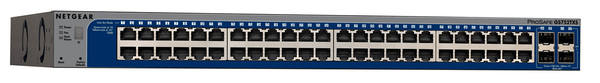 NETGEAR PROSAFE GS752TXS GIGABIT STACKABLE SMART SWITCH. 48 10/100/1000 Mbps switching ports &amp; 4-10Gbps SFP+ slots for uplink or stacking. Web-browser managemen