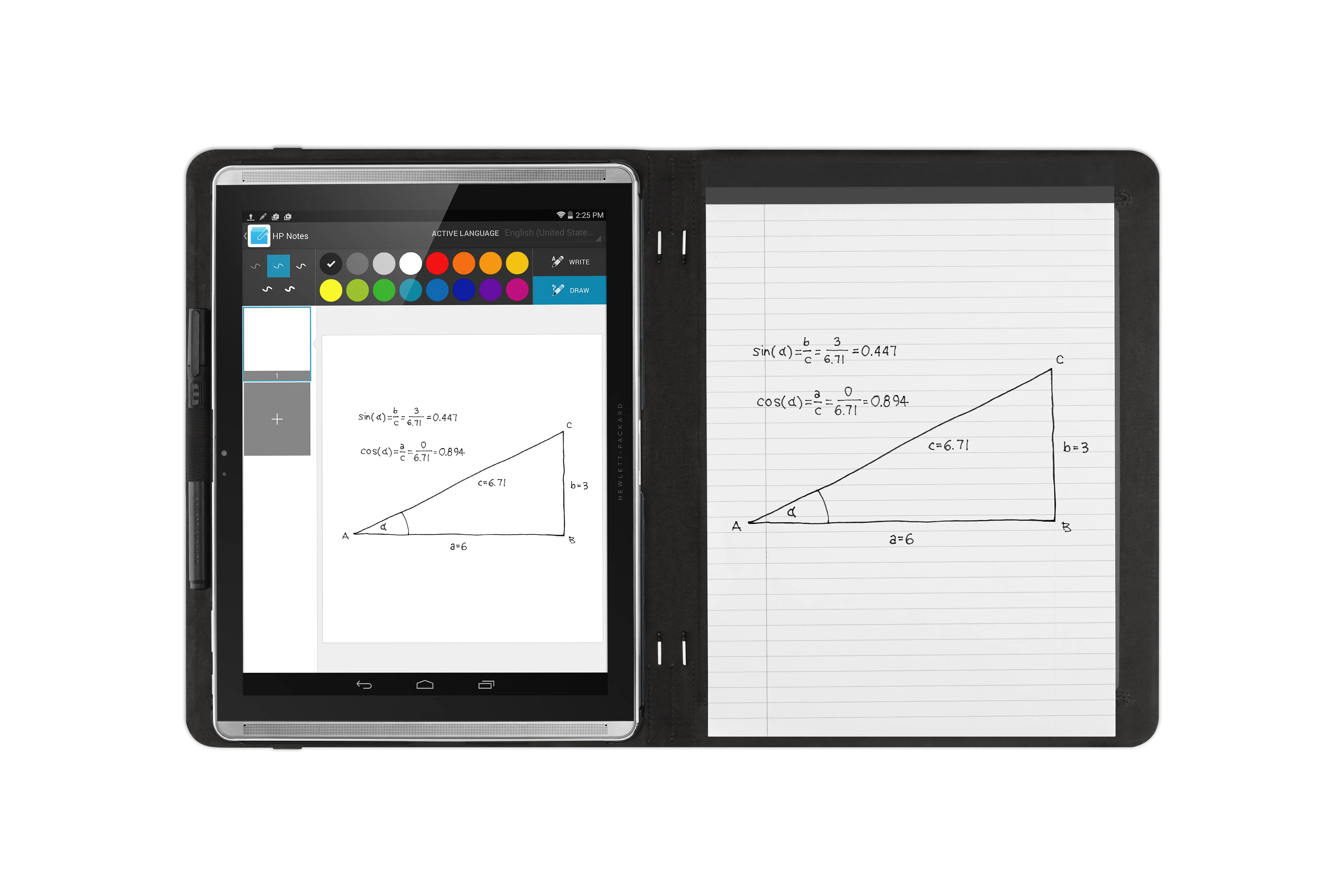 HP Paper Folio - Kotelo läppäkansi tabletille - polyuretaani, mikrokuitu - grafiitti malleihin Pro Slate 12