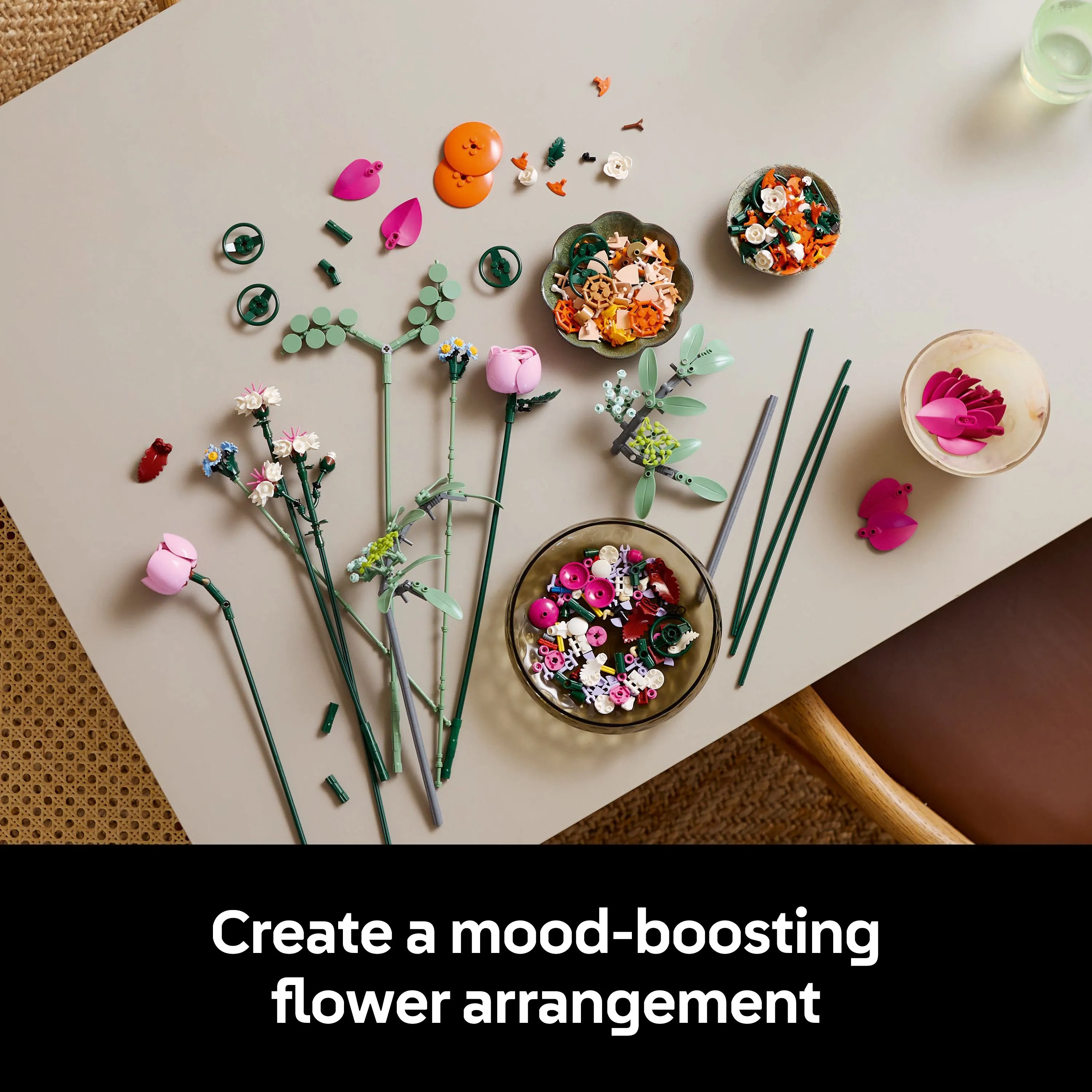 LEGO Botanicals Vacker rosa blomsterbukett 10342