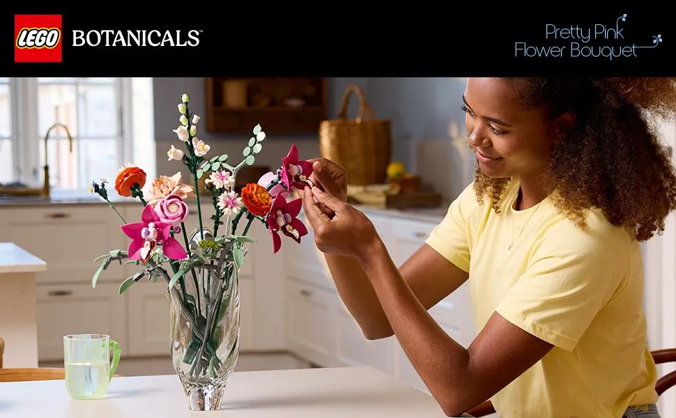 LEGO Botanicals Vacker rosa blomsterbukett 10342