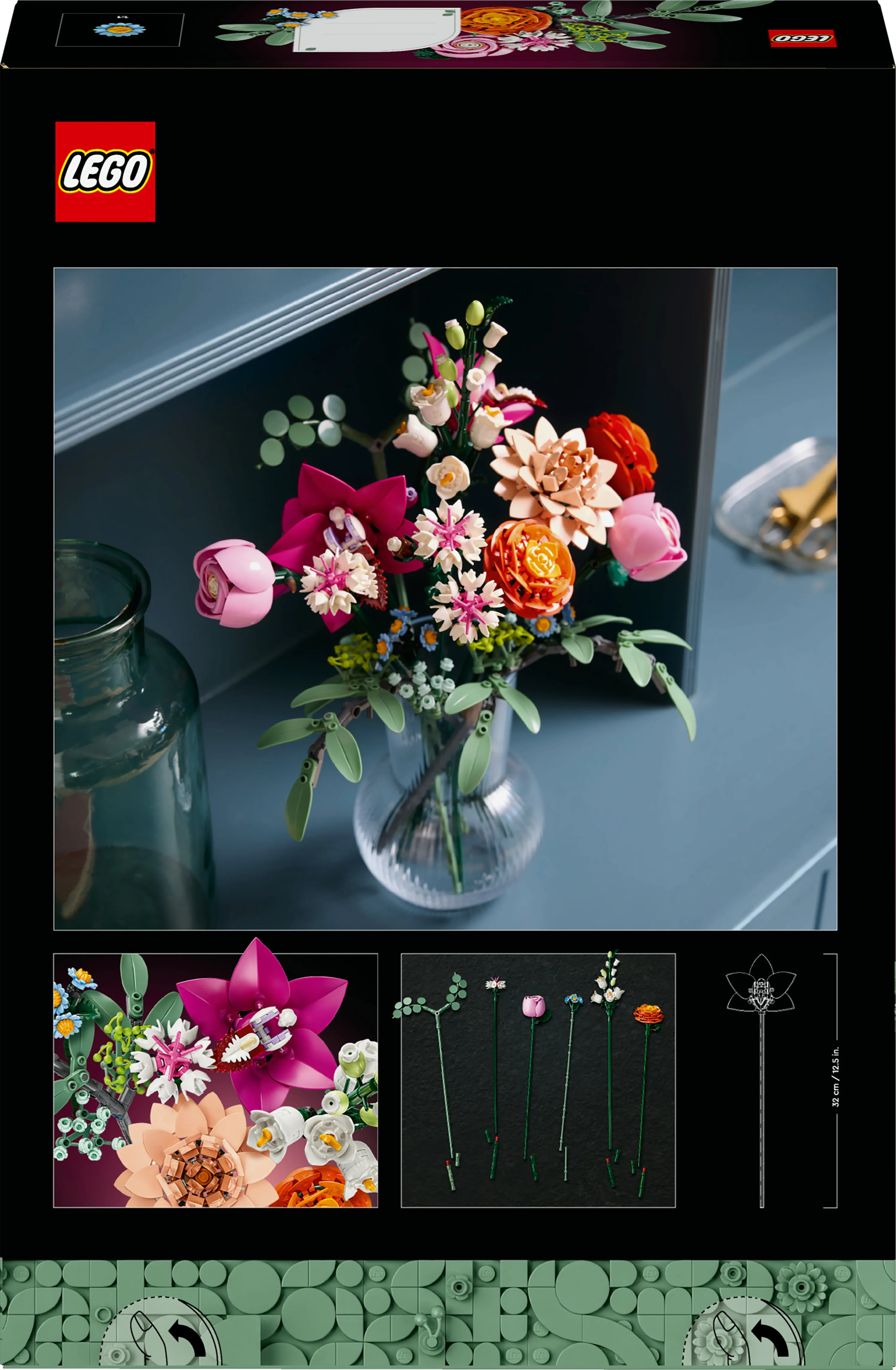 LEGO Botanicals Vacker rosa blomsterbukett 10342